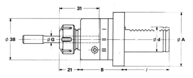 Reibahlen - Pendelhalter Typ VDI 3425 (DIN 69880) Ø 16 x 32 ESX 12 (ER11)