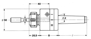 Morse taper- Floating reamer holder Type ESX 20