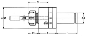 Cylindrical Floating Reamer Holder Ø ¾“ x 30 ESX 12 (ER11)
