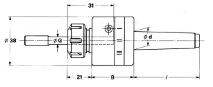 Cône Morse - Floating reamer holder Type ESX 12 (ER 11)