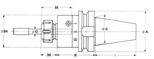 Support de taraud flottant BT 40 ESX 32 (ER 32)