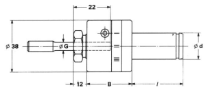 Pendelhalter für Reibahlen Typ Zylindrisch Ø 30 x 60 Flex 1