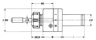 Cylindrique porte-outil flottant pour alésoirs Ø 1 ½“ x 70 ESX 32 (ER 32)