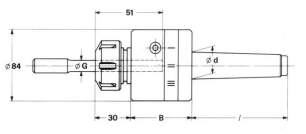 Pendelhalter und Reibahlen Typ Morsekonus MK 3 ESX 32 (ER32)