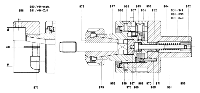 Portaalesatore flottante Tipo ESX 25 (ER 25) – Capacità di presa Ø G = 6-20