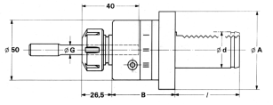 Portautensile galleggiante VDI 3425 (DIN 69880) Ø 25 x 48 ESX 20 (ER20)
