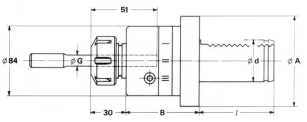 Portautensile galleggiante VDI 3425 (DIN 69880) Ø 40 x 63 ESX 32 (ER32)