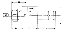 PAFIX Cylindrique porte-outil flottant pour alésoirs Ø 14 x 25 ESX 12 (ER 11)