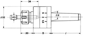 PAFIX mit Spannzangen Typ ESX 12 (ER 11) - Morsekonus