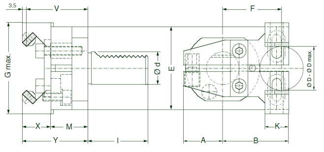 Stangen-Vorziehwerkzeuge mit VDI Schäften D=16 mm L=32 mm DIN 69 880 