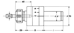 PAFIX Cylindrique porte-outil flottant pour alésoirs Ø1 ¼“ x 60 ESX 25 (ER 25)