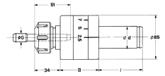 PAFIX Cylindrique porte-outil flottant pour alésoirs Ø1 ¼“ x 60 ESX 32 (ER 32)