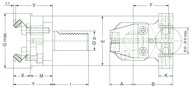 Stangen-Vorziehwerkzeuge mit VDI D=20 mm L=40 mm Schäften